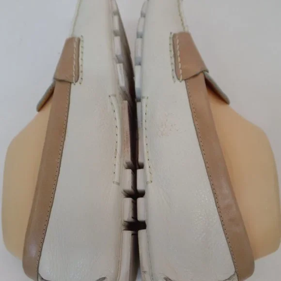 Cole Haan Air White & Tan Leather Slip on Driving Loafers Shoes Sz 9 #D39386 - Picture 13 of 16